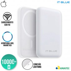 Carregador Power Bank 10000mAh com Magsafe MAX-0556 It Blue - Branco